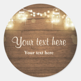 Rustieke houten envelop afdichting Elegant Ronde Sticker