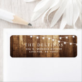 Rustieke Houten Fairy Lights Custom Retouradres Etiket (Insitu)