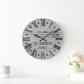 Rustieke houten familienaam met Romeinse cijfers i Grote Klok (Huis)