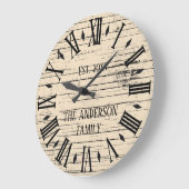 Rustieke houten familienaam met Romeinse cijfers i Grote Klok (Hoek)