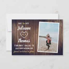 Rustieke Houten Foto Elegante Trouwdag Save The Date