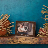 Rustieke houten foto hond aandenken herinneringste fotoplaat (Zijkant)