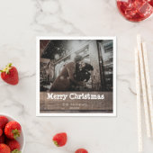 Rustieke houten foto Kerstmis feestdag Servet (Insitu)