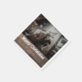 Rustieke houten foto Kerstmis feestdag Servet (Hoek)