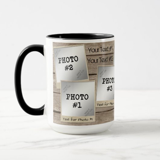  rustieke houten foto Lijst Collage Mok (Links)