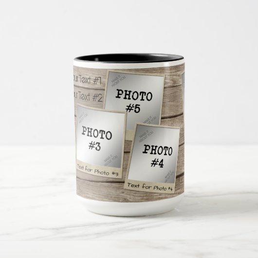  rustieke houten foto Lijst Collage Mok (Midden)