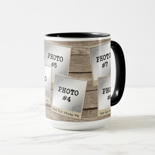  rustieke houten foto Lijst Collage Mok (Voorkant rechts)