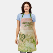 Rustieke Houten Gekoppelde Harten Aangepast Gepers Schort (Gedragen)