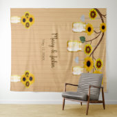 Rustieke Houten Gele Bloemige Pot Foto Achtergrond Wandkleed (In Situ (horizontaal))