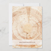 Rustieke houten gesneden plak  bruiloft kaart (Achterkant)