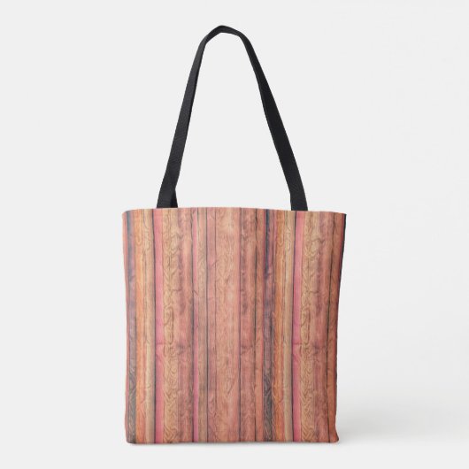 Rustieke houten gestreepte Canvas tas (Achterkant)