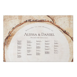 Rustieke Houten Graan Boom Ring Bruiloft Zitgrafie Imitatie Canvas Print