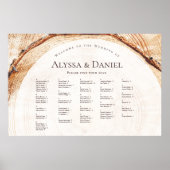 Rustieke Houten Graan Boom Ring Bruiloft Zitgrafie Poster (Voorkant)