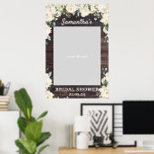 Rustieke houten groene bloemstuk bruiloft feest de poster (Thuiskantoor)