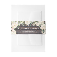 Rustieke houten groene witte rozen bloemige trouwd