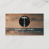 Rustieke Houten Hamer Huis Bouw Bouw Visitekaartje (Voorkant)