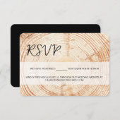 Rustieke Houten Handlettering RSVP gereserveerde Z (Voorkant / Achterkant)