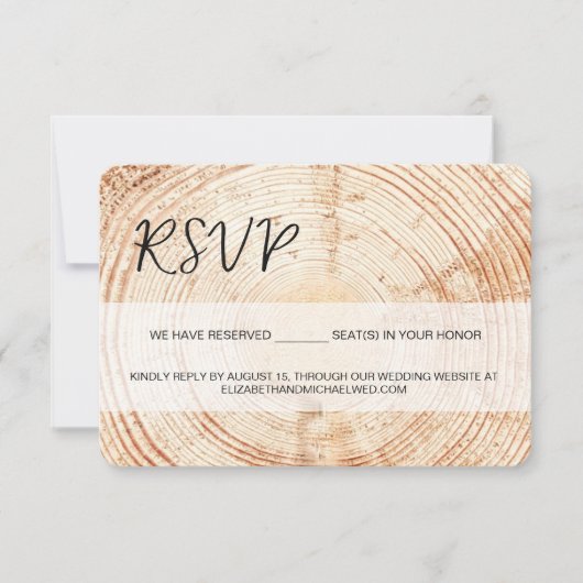Rustieke Houten Handlettering RSVP gereserveerde Z (Voorkant)