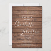 Rustieke houten handtekening script doop kaart (Voorkant)