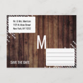 Rustieke Houten Hangende Diamant Lichtjes Bewaar d Aankondigingskaart (Achterkant)