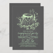 Rustieke houten hart boom verlovingsfeest uitnodig kaart (Voorkant / Achterkant)