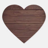 Rustieke Houten Hart Envelop Afdichting Sticker (Voorkant)