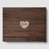 Rustieke Houten Hart FOTO Trouw Bruids Bruiloft Gastenboek (Achterkant)