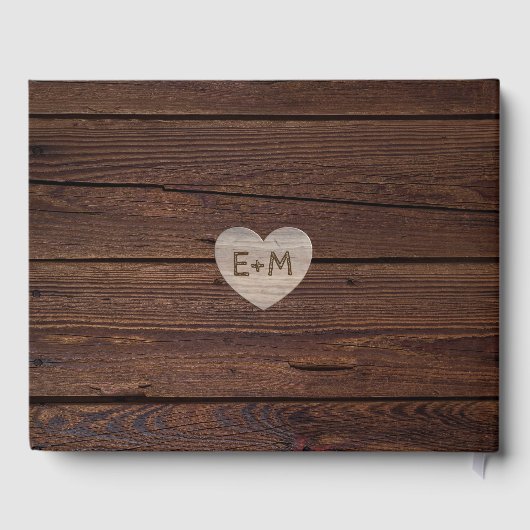 Rustieke Houten Hart FOTO Trouw Bruids Bruiloft Gastenboek (Achterkant)