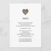 Rustieke houten hart info / details kaart (Voorkant)