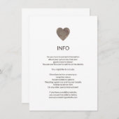 Rustieke houten hart info / details kaart (Voorkant / Achterkant)