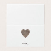 Rustieke houten hart plaats kaarten - gevouwen (Buitenkant ongevouwen)