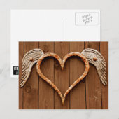 Rustieke Houten Hart Valentijnsdag Feestdagenkaart (Voorkant / Achterkant)