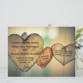 Rustieke houten harten - 6.5 x8.75 bruiloft uitnod kaart (Staand voorkant)