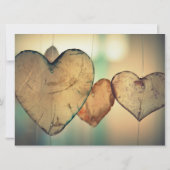 Rustieke houten harten - 6.5 x8.75 bruiloft uitnod kaart (Achterkant)