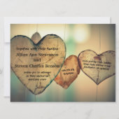 Rustieke houten harten - 6.5 x8.75 bruiloft uitnod kaart (Voorkant)