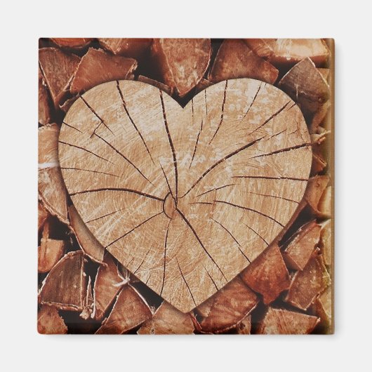 Rustieke Houten Harten Magneet (Voorkant)