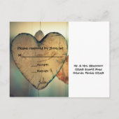 Rustieke houten harten - RSVP Post Kaart (Achterkant)
