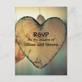 Rustieke houten harten - RSVP Post Kaart