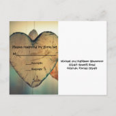 Rustieke houten harten - RSVP Post Kaart (Achterkant)