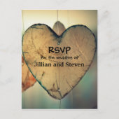 Rustieke houten harten - RSVP Post Kaart (Voorkant)