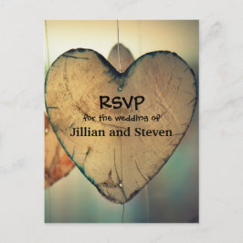 Rustieke houten harten - RSVP Post Kaart
