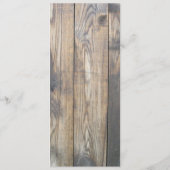 Rustieke houten hek Skinny Trouwtafel Menu (Achterkant)