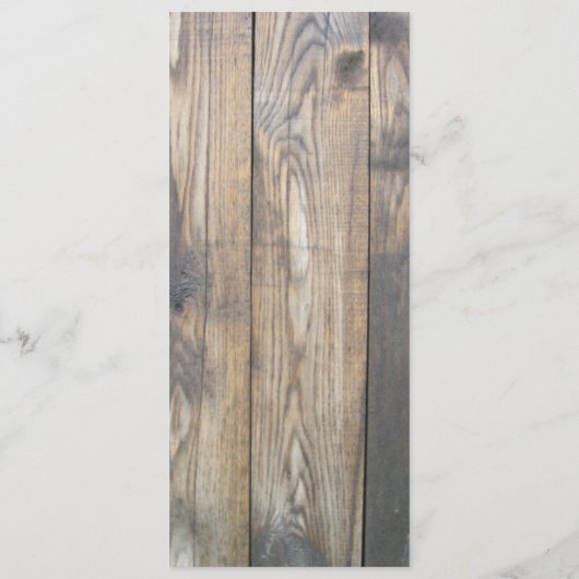 Rustieke houten hek Skinny Trouwtafel Menu (Achterkant)