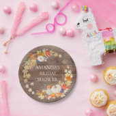 Rustieke houten herfst bladeren douche 7" Bord (Feest)