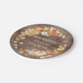 Rustieke houten herfst bladeren douche 7" Bord (Gekanteld)