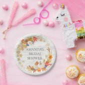 Rustieke houten herfst bladeren douche 7" Bord (Feest)