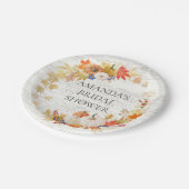 Rustieke houten herfst bladeren douche 7" Bord (Gekanteld)