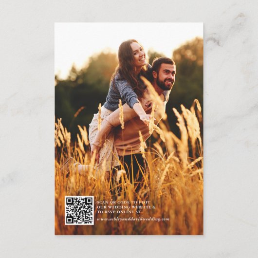 Rustieke Houten Herfst Bladeren & Lichten Bruiloft Informatiekaartje (Achterkant)