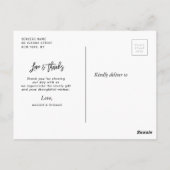Rustieke houten herfst bloemen bruiloft dank u kaa briefkaart (Achterkant)