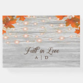 Rustieke Houten Herfst In Liefde String Lights Bru Gastenboek (Achterkant)